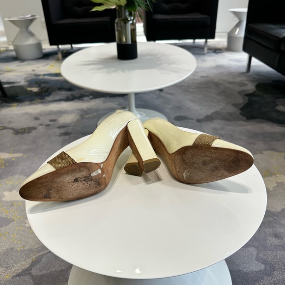 Cream pattern leather pumps US 5.5 - Picture 5 of 5